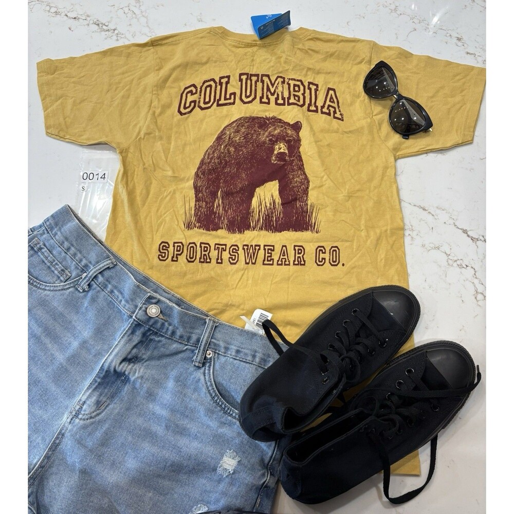 Columbia T Shirt Bear Large, mustard